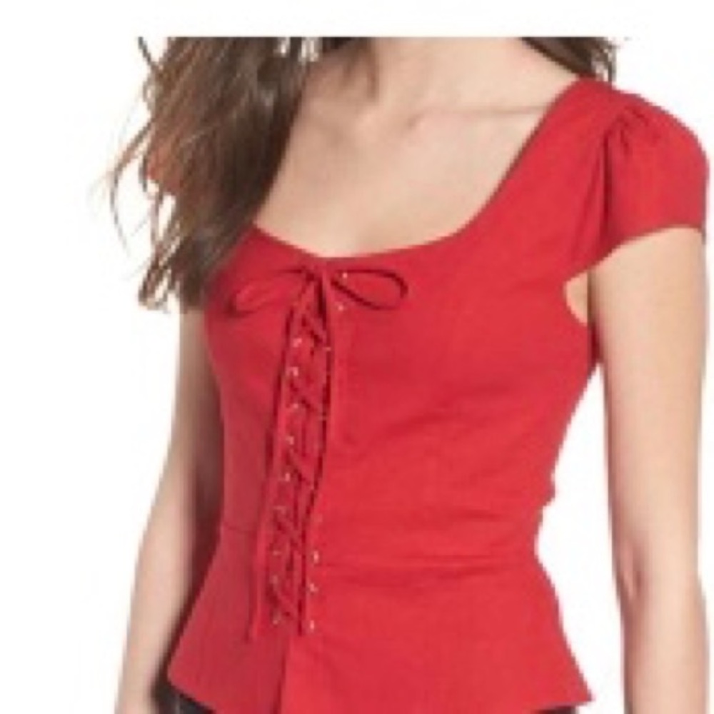 Flirty red top- pre loved
